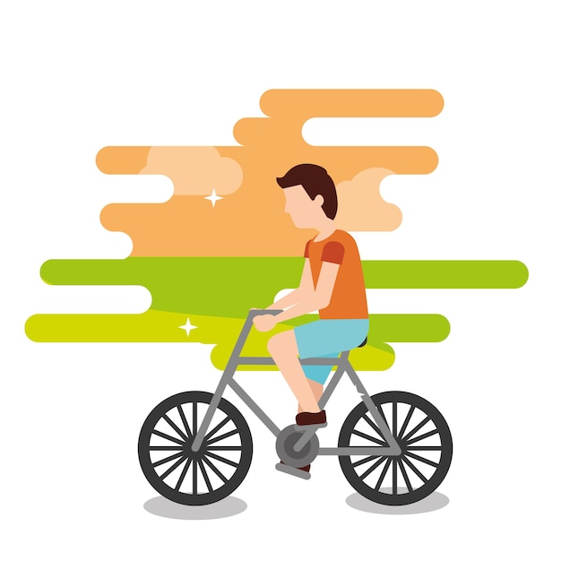 hombre de ciclista en un deporte de bicicleta saludable