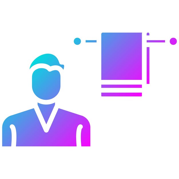 Hombre colgando toalla Estilo de ilustración vectorial