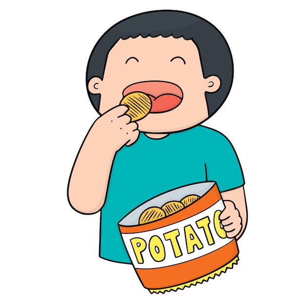 hombre comiendo papas