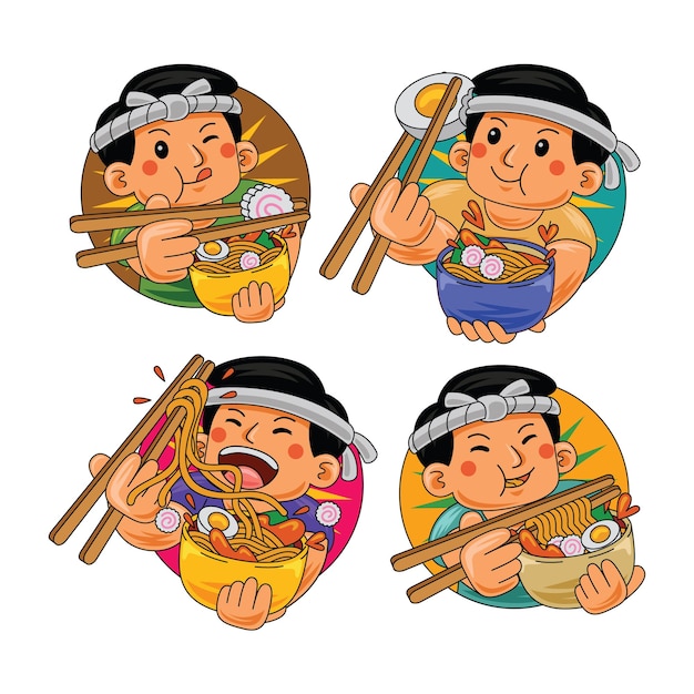 hombre comiendo ramen comida japonesa