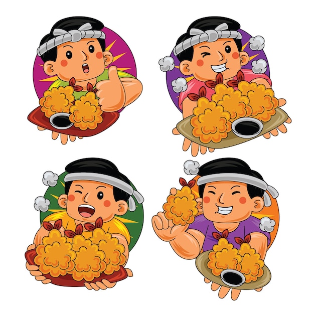 hombre comiendo tempura comida japonesa