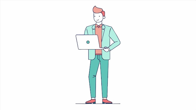 un hombre con una computadora portátil y una camisa que dice "Soy un jefe"