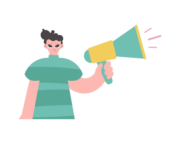 Hombre de comunicación comprometido con potenciador