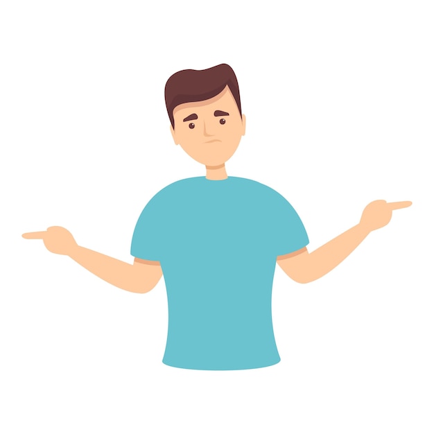 Hombre confundido icono dibujos animados vector Vuca incertidumbre Elección de estrategia
