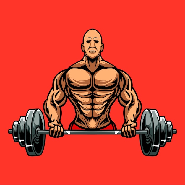Hombre constructor de cuerpo muscular
