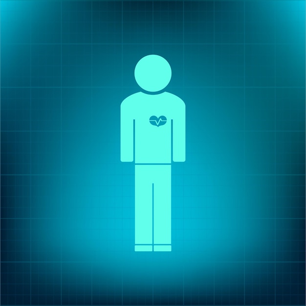 Hombre con corazón símbolo de misericordia icono vectorial