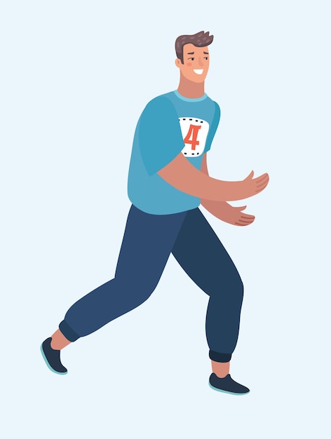 Hombre corriendo ilustración vectorial hombre corriendo en estilo plano