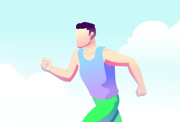 hombre corriendo por la mañana para mantenerse saludable