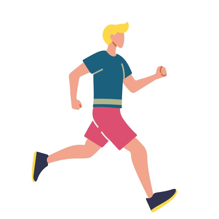 Vector hombre corriendo sprinting ilustración vectorial plana aislada en fondo blanco corredor hombres deportivos personajes de dibujos animados