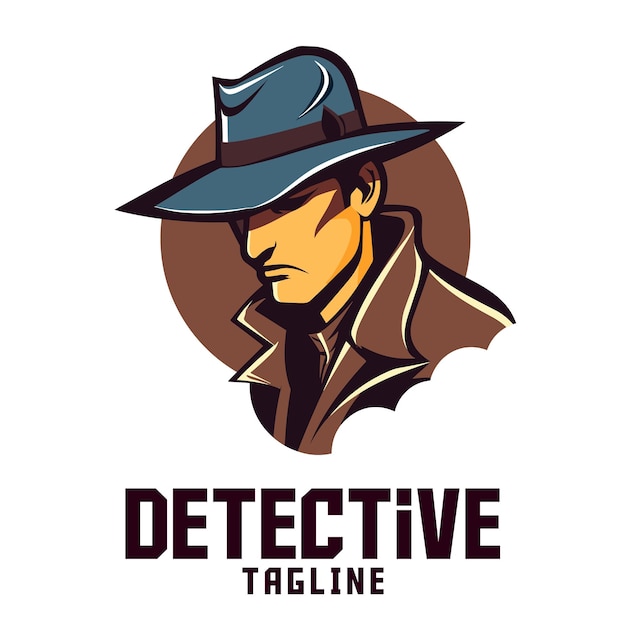 Hombre Detective Ilustraciones Logotipo Mascota Ilustración Gráfico vectorial