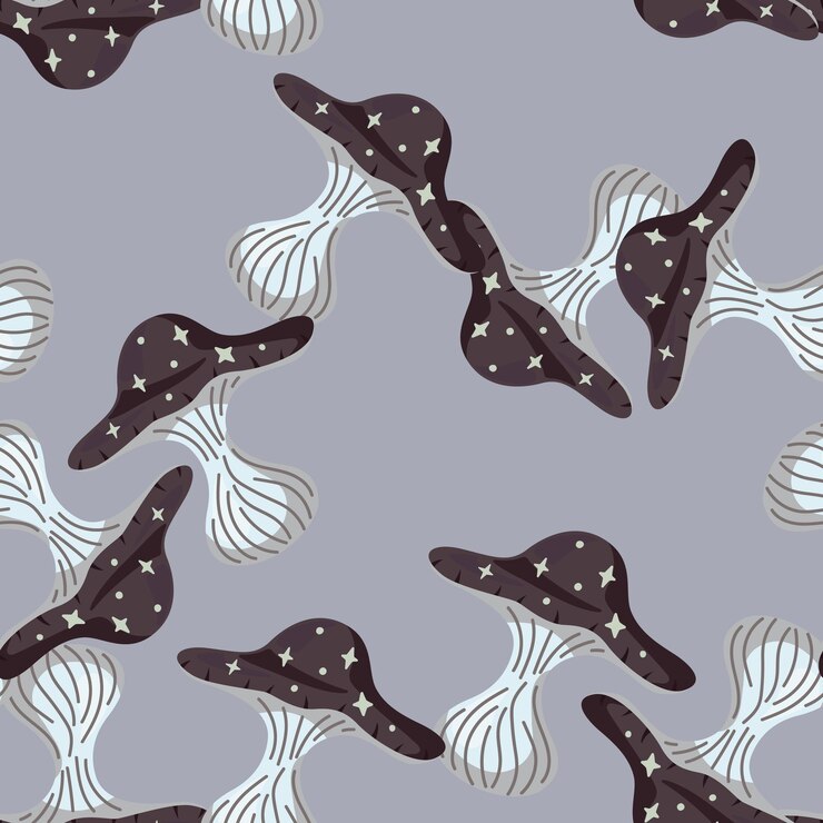 Vector hombre dibujado setas psicodélicas patrón sin costuras papel de pared de agar de mosca mágica diseño para imprimir tela textil papel de embalaje interior de moda ilustración vectorial