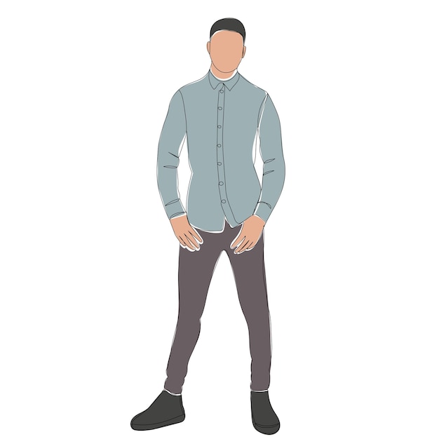 Hombre, dibujo de imagen, vector, aislado