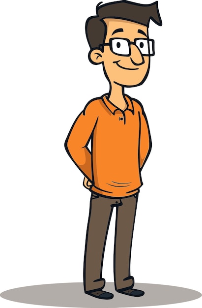 un hombre de dibujos animados con una camisa naranja que dice "Soy un hombre grande"