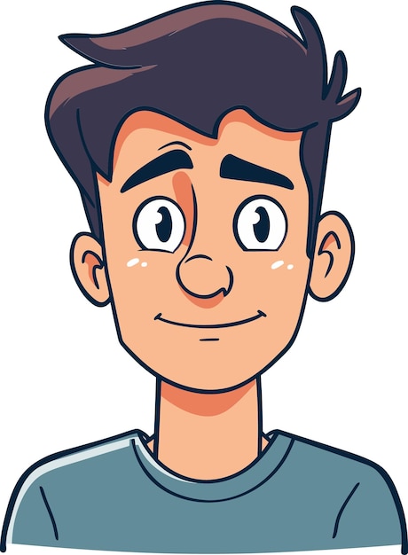 un hombre de dibujos animados con una cara que dice que está sonriendo