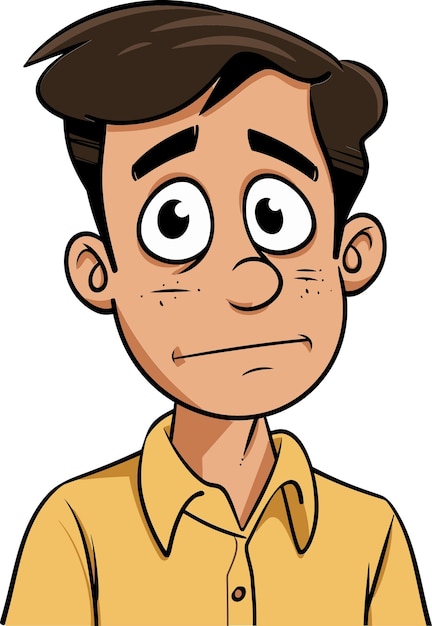 un hombre de dibujos animados con una cara sorprendida y una cara con una expresión sorprendida