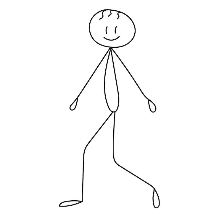 Vector hombre de dibujos animados de figura de palo, aislado, vector