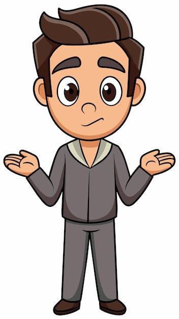 un hombre de dibujos animados con las manos en los bolsillos