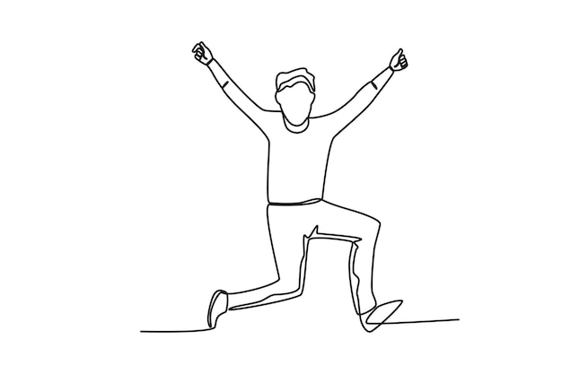 Un hombre divirtiéndose en un evento del día mundial de la juventud Dibujo en línea del día mundial de la juventud