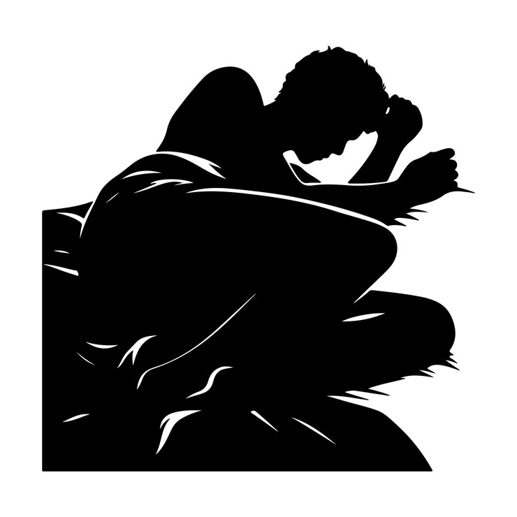 Vector hombre durmiente mujeres silueta ilustración vectorial