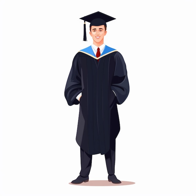hombre educación graduación universitaria estudiante universidad vector escuela diploma título ilustrado