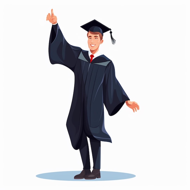 hombre educación graduación universitaria estudiante universidad vector escuela diploma título ilustrado