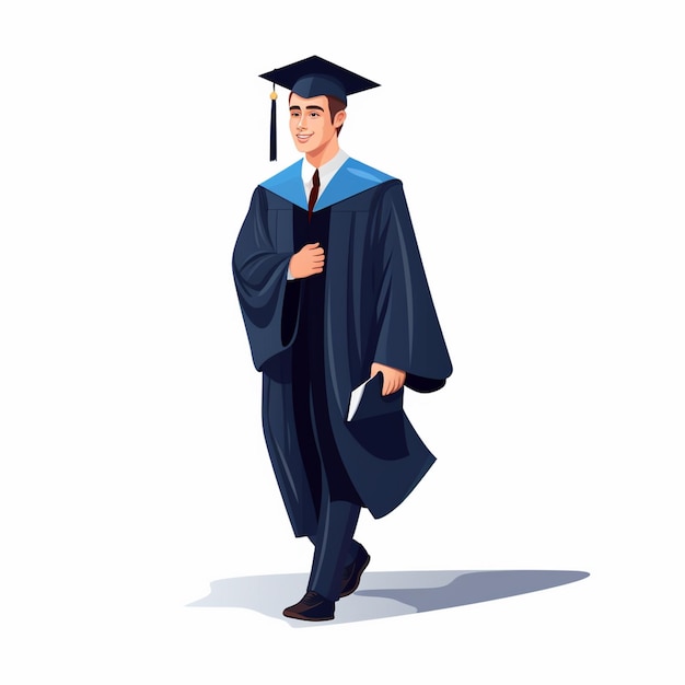 hombre educación graduación universitaria estudiante universidad vector escuela diploma título ilustrado