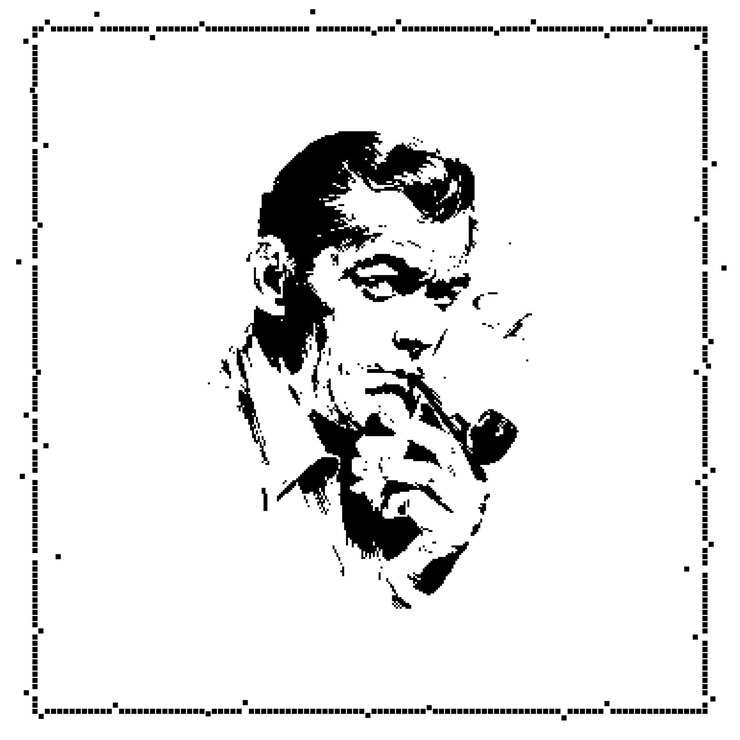 Vector hombre elegante con el cabello rizado y una pipa que encarna una vibración sofisticada clásica