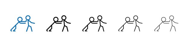 Hombre empujando a otra persona icono Logotipo vectorial de contorno para web ui