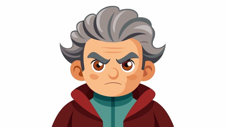 Vector hombre enojado enojado con una expresión enojada
