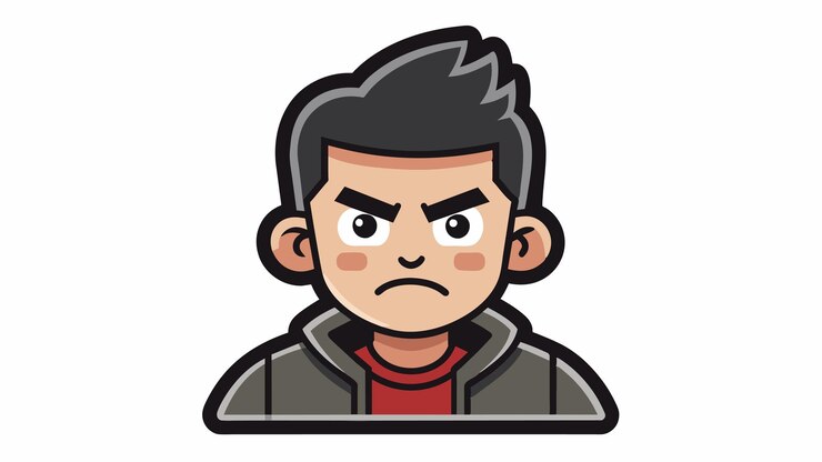 Vector hombre enojado enojado con una expresión enojada