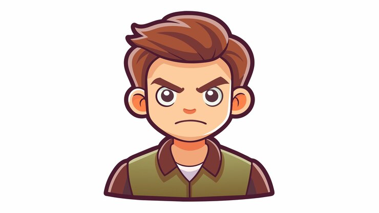 Vector hombre enojado enojado con una expresión enojada