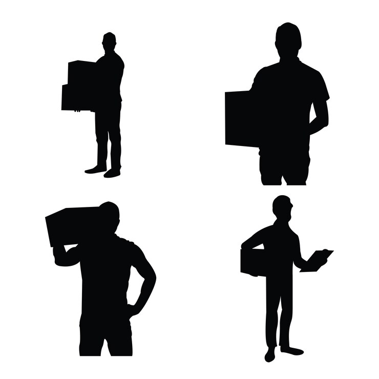 El hombre de la entrega silueta ilustración de arte vectorial
