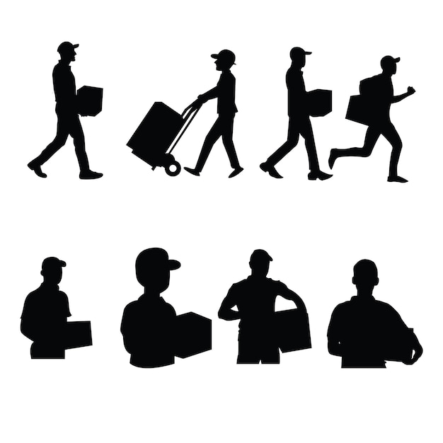 El hombre de la entrega silueta ilustración de arte vectorial