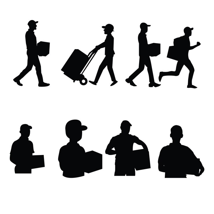 El hombre de la entrega silueta ilustración de arte vectorial