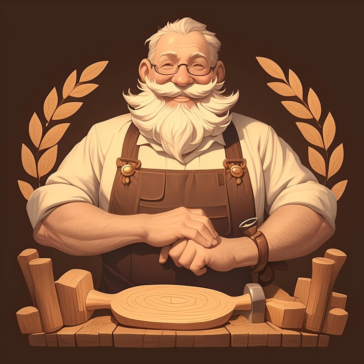 Vector hombre eslovaco con equipo tradicional de talladores de madera