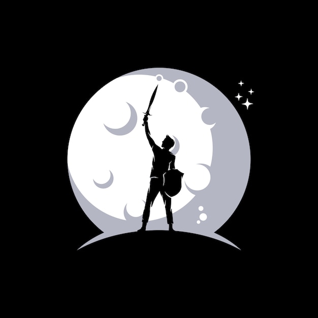 Un hombre con espada y escudo