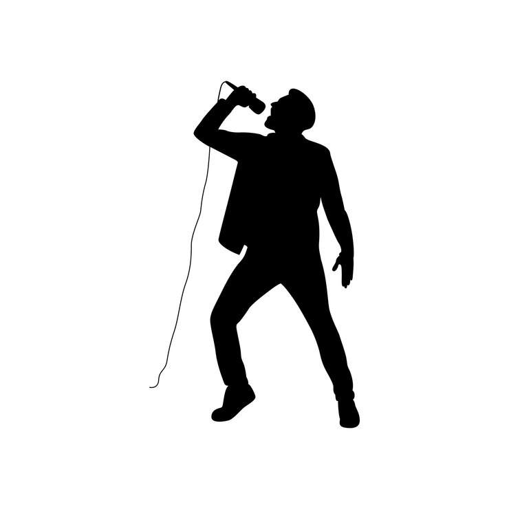 un hombre está cantando en un micrófono y las palabras quot la palabra quot en la parte inferior quot
