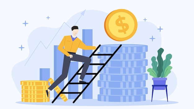 Un hombre está tratando de obtener ganancias en la inversión