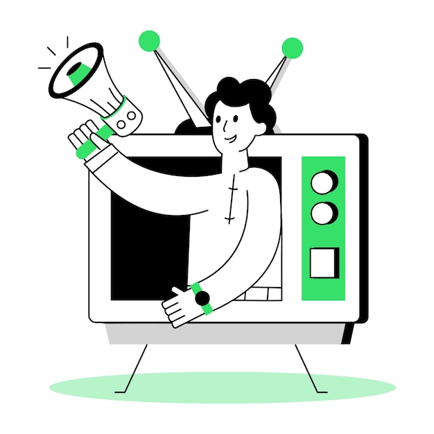 un hombre está usando una computadora con un letrero que dice " t v "