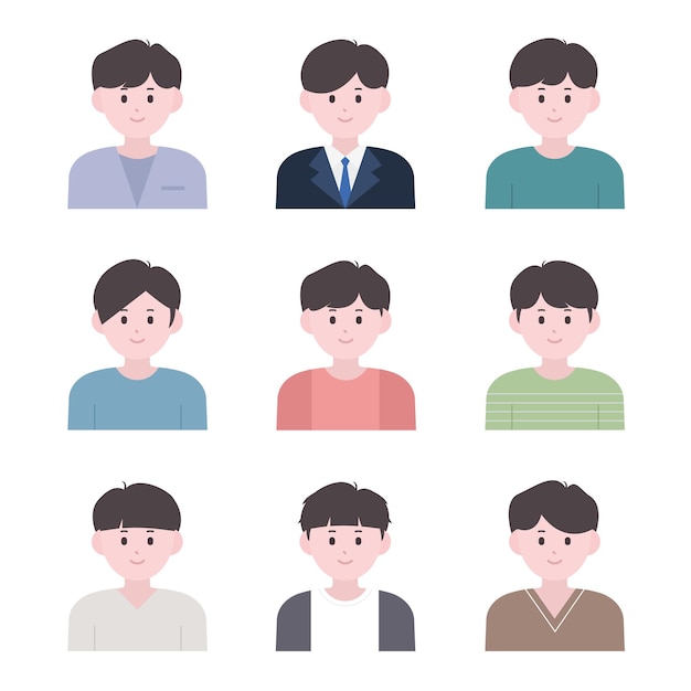 hombre estilo de cabello ilustración conjunto personaje avatar