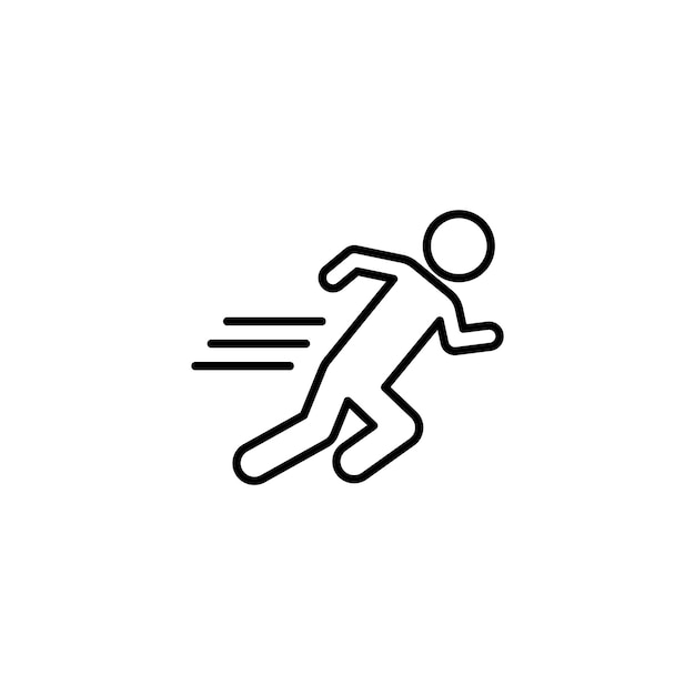 Hombre Fast Run Icon Set Corredor y símbolo de Vector de Movimiento de Velocidad en un estilo negro lleno y delineado Signo de Movimiento Dinámico