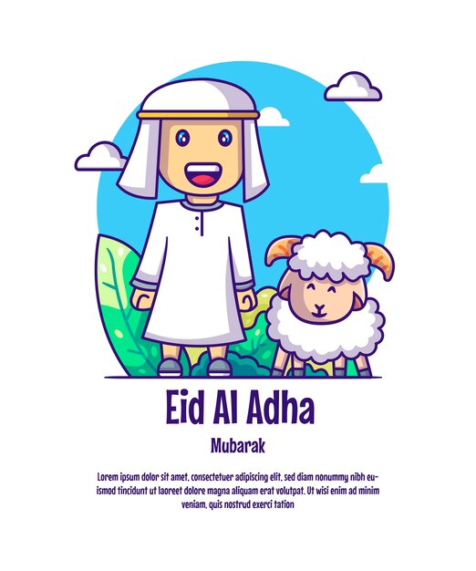 Hombre feliz con la llegada de eid al adha