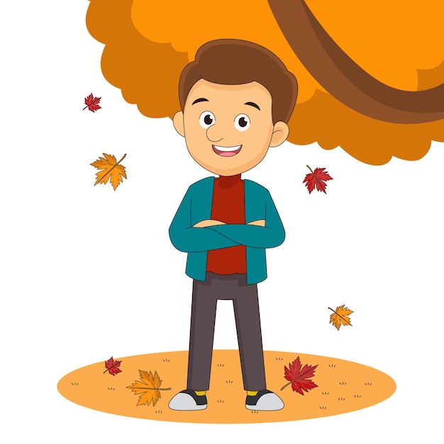 Un hombre feliz en pleno otoño.