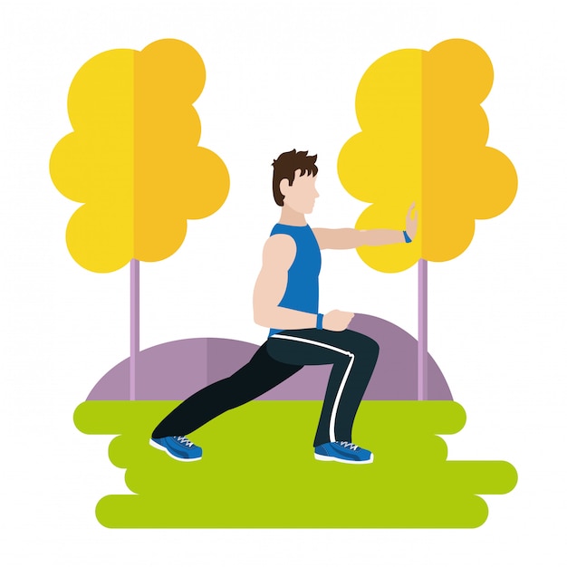 hombre en forma haciendo ejercicio