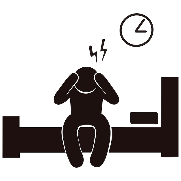 Hombre frustrado insomnio ilustración del problema del sueño