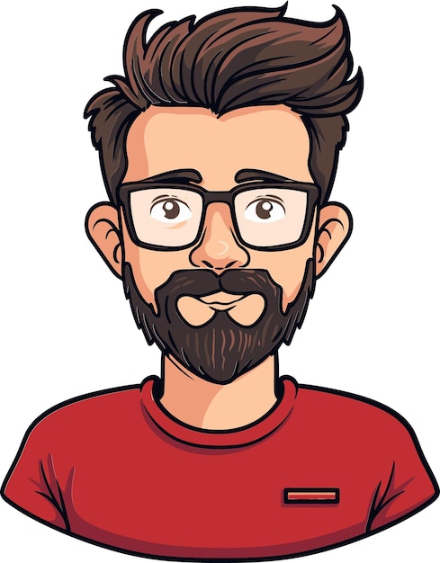 un hombre con gafas y una camisa roja que dice im a