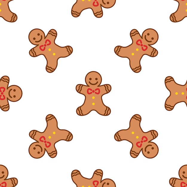 Hombre de las galletas. Patrón de vector transparente