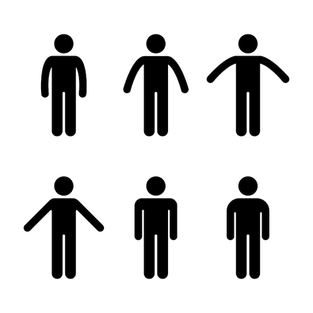 Hombre gente varias posiciones de pie