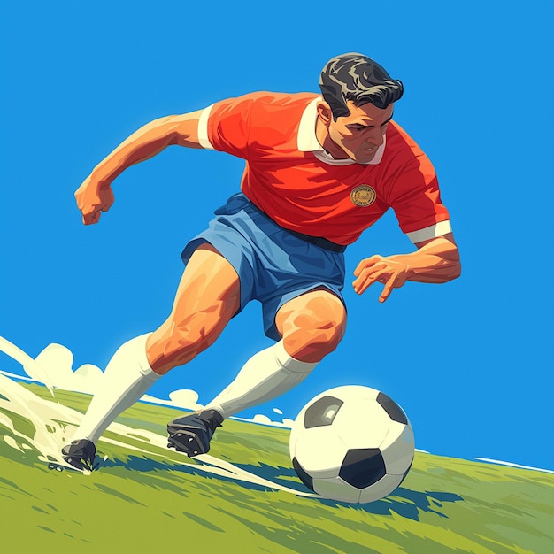 Vector un hombre de gibraltar está jugando al fútbol