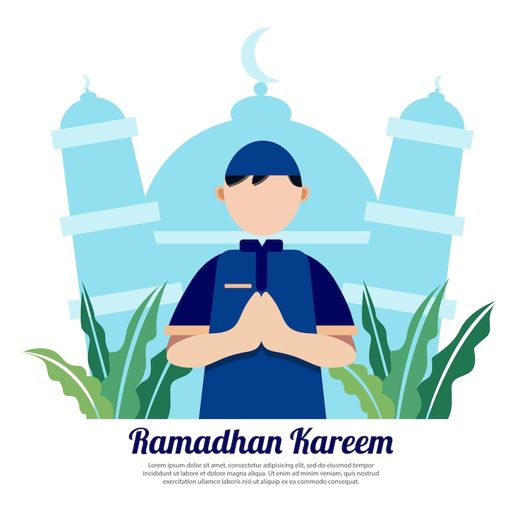 Un hombre con una gorra con el texto ramadan kareem.
